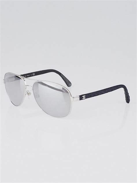 chanel aviator sunglasses 4207|Chanel Silvertone Frame Mirror Tint Aviator Sunglasses.